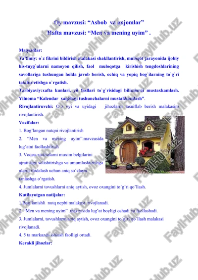 men va mening uyim — DOCX