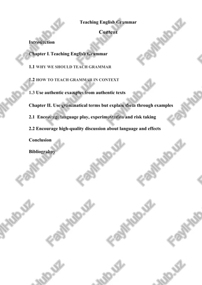 teaching english grammar — DOCX