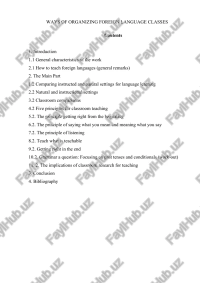 ways of organizing foreign language classes — DOC