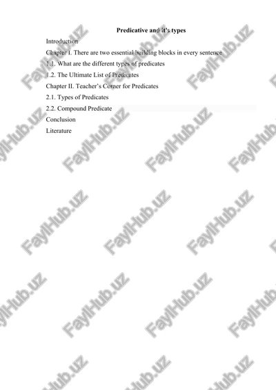 predicative and its types — DOCX