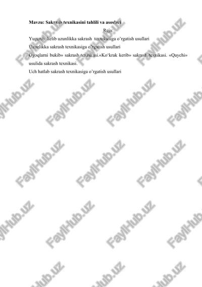 sakrash texnikasi — DOCX