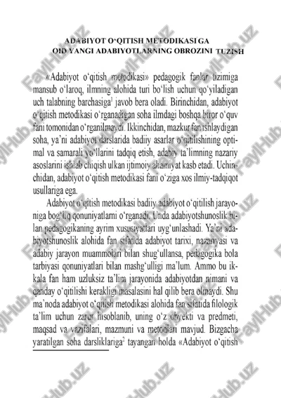 adabiyot o‘qitish metodikasi — PDF