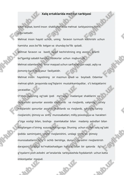 xalq ertaklarida mehnat tarbiyasi — DOCX