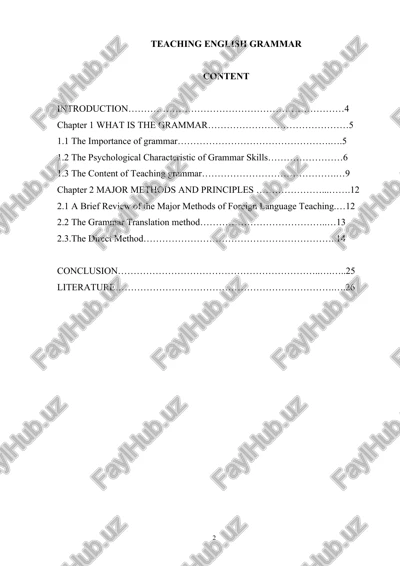 teaching english grammar — DOC