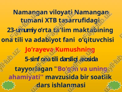 bo‘g‘in va uning ahamiyati — PPTX