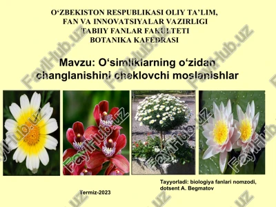 o‘simliklarning o‘zidan changlanishini cheklovchi moslanishlar — PPT