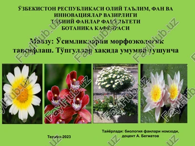 o'simliklarni morfoekologik tavsiflash — PPT