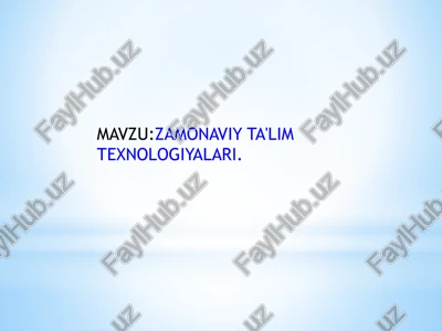 ta'lim texnologiyalari — PPTX