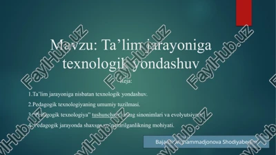 pedagogik texnologiya — PPTX