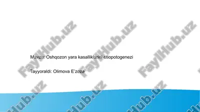 oshqozon yara kasalliklarini etiopotogenezi — PPTX