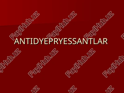 antidyepryessantlar — PPT