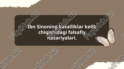 ibn sinoning kasalliklar kelib chiqishidagi falsafiy nazariyalari — PPTX