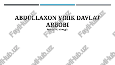 abdulla xon davlat arbobi — PPTX