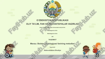 bolalar psixologiyasi fanining metodlari — PPTX