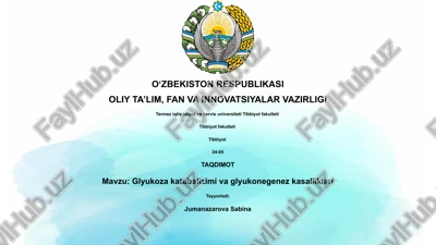 glyukoza katabolizimi va glyukonegenez kasalliklari — PPTX