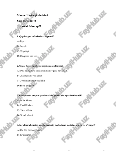 hazim qilish tizimi — DOCX