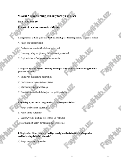 nogironlarning jismoniy tarbiya usullari — DOCX