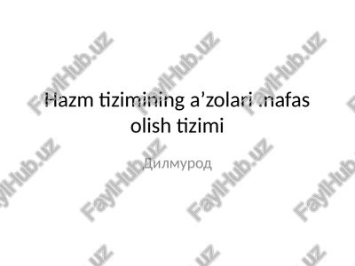 hazm tizimining aʼzolari.nafas olish tizimi — PPTX