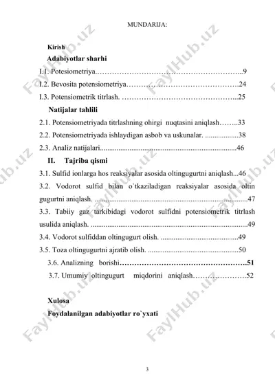 tabiiy gaz tarkibidagi oltingugurtli birikmalarni potensiometrik titrlash usulida aniqlash  — DOC