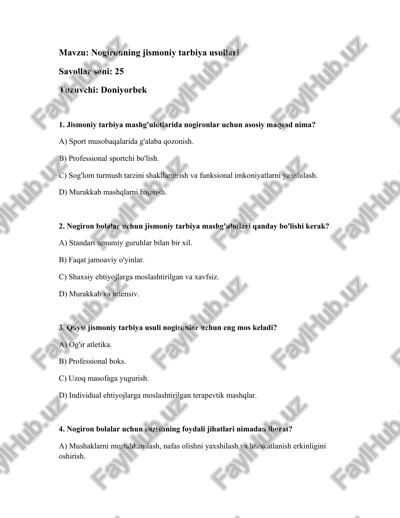 nogironning jismoniy tarbiya usullari — DOCX