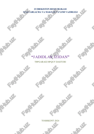 "jadidlar izidan" to‘garagi o‘quv dasturi — PDF