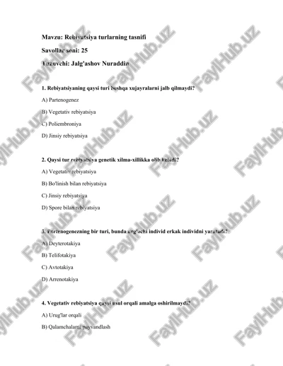 rebiyatsiya turlarning tasnifi — DOCX