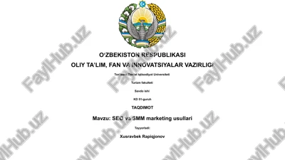 seo va smm marketing usullari — PPTX