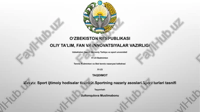 sportning ijtimoiy hodisalar tizimi — PPTX