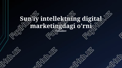 sun'iy intellektning digital marketingdagi o'rni — PPTX