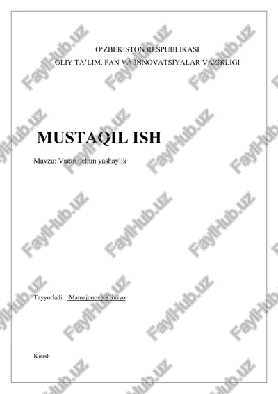 vatan uchun yashaylik — DOCX
