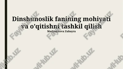 dinshunoslik ta'limi — PPTX