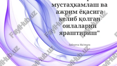 nizoli oilalarni yarashtirish yoʻllari — PPTX