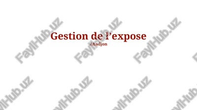 gestion de l'expose — PPTX