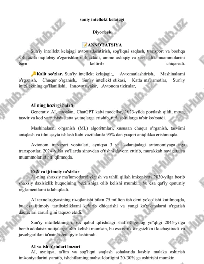 sun'iy intellekt kelajagi — DOCX