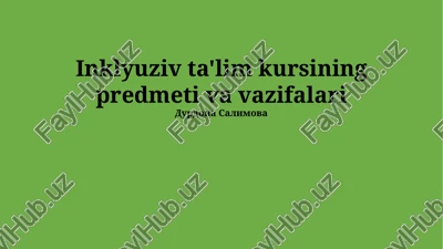 inklyuziv ta'lim kursi — PPTX