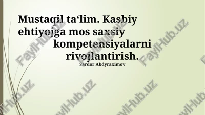 mustaqil ta'lim — PPTX