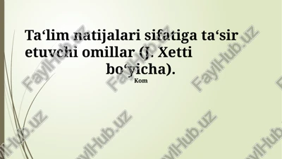maqsad qo'yish (goal setting)ning roli — PPTX
