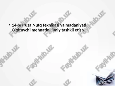 nutq texnikasi va madaniyati — PPTX