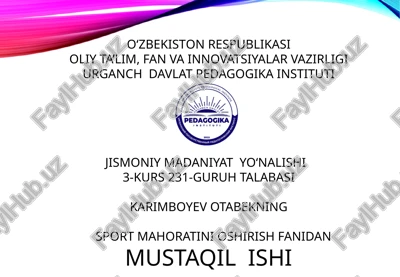gandbolo`yinmashqlari texnikasi usullarini o`rganishni takomillashtirish hamda mahoratni oshirish — PPTX