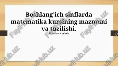 boshlang'ich matematika kursi — PPTX