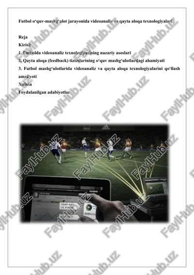 futbolda videoanaliz texnologiyasining nazariy asoslari — DOCX