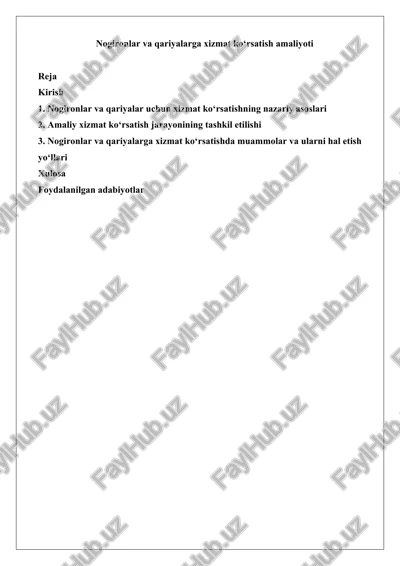 nogironlar va qariyalarga xizmat ko‘rsatish — DOCX