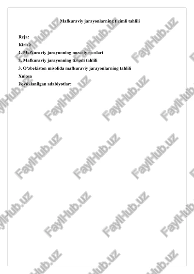 mafkuraviy jarayonlarning tizimli tahlili — DOCX