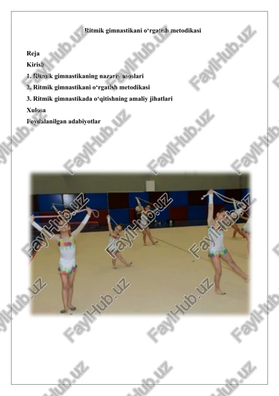 ritmik gimnastikani o‘rgatish metodikasi — DOCX