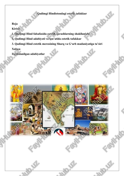 qadimgi hindistondagi estetik tafakkur — DOCX