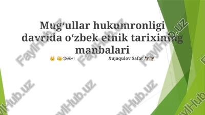oʻzbek etnik tarixining manbalari — PPTX