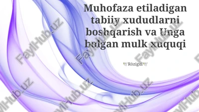 himoyalangan hududlar: jahon bo'yicha umumiy ma'lumot — PPTX