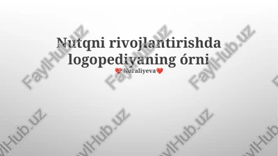 nutq terapiyasi — PPTX