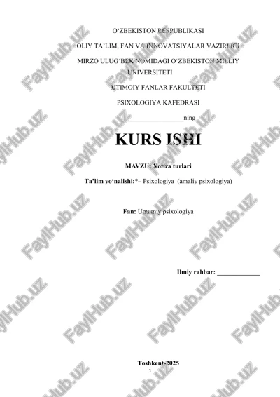 xotira turlari — DOCX