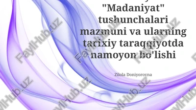 madaniyatning tarixiy ko'rinishlari — PPTX